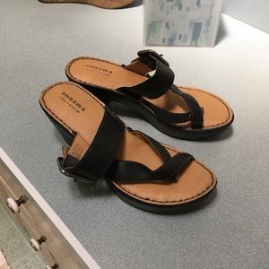 Black heel sandals